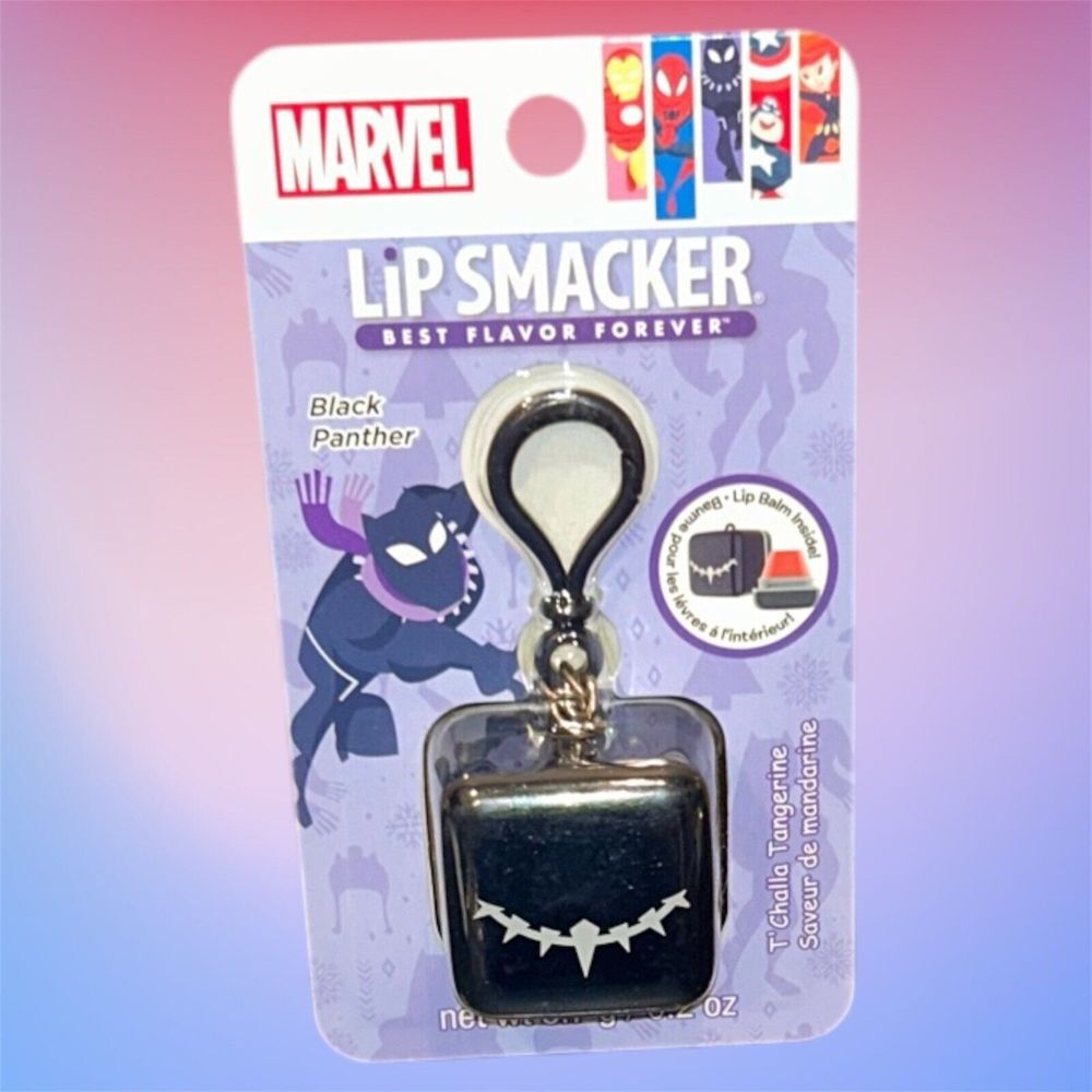 Marvel Black Panther Lip Smacker Cube Keychain Clip T'Challa Tangerine